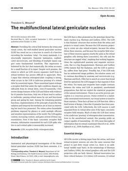 The Multifunctional Lateral Geniculate Nucleus