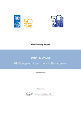UNDP & UNCDF DFS Ecosystem Assessment in Sierra Leone