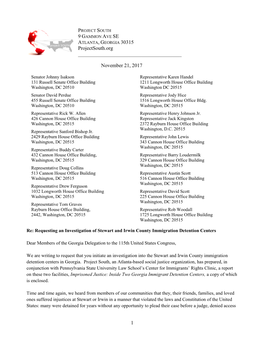 Georgia Congressional Delegation Launch an Investigation Into the Conditions at Stewart and Irwin Detention Center