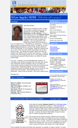 SILA May 2011 Newsletter
