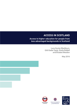 Access to Higher Education for People from Less Advantaged Backgrounds in Scotland