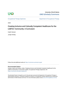 Creating Inclusive and Culturally Competent Healthcare for the LGBTQ+ Community: a Curriculum