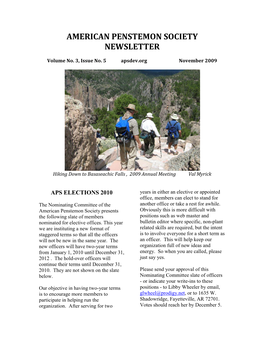 2009 November Newsletter