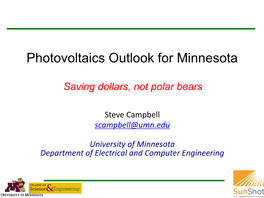 Photovoltaics Outlook for Minnesota