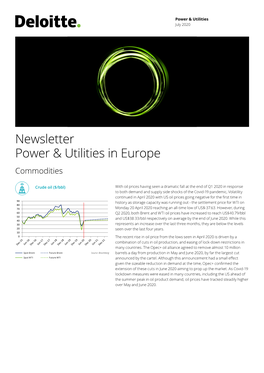 Newsletter Power & Utilities in Europe