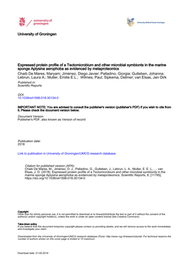 Expressed Protein Profile of a Tectomicrobium and Other Microbial