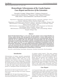 Hemorrhagic Schwannoma of the Cauda Equina: Case Report and Review of the Literature