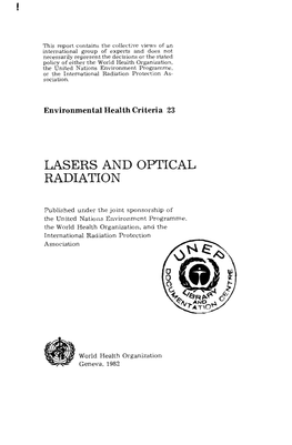 Lasers and Optical Radiation