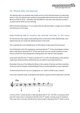 The Altered Mode Introduction Understanding