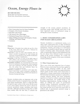 Ocean, Energy Flows in ~ RUI XIN HUANG ~ "- Woods Hole Oceanographic Institution Woods Hole, Massachusetts, United States ;",""