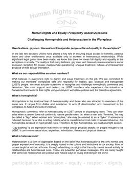 Human Rights and Equity: Frequently Asked Questions