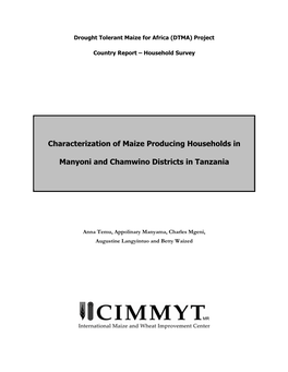 Characterization of Maize Producing Households in Manyoni and Chamwino Districts in Tanzania