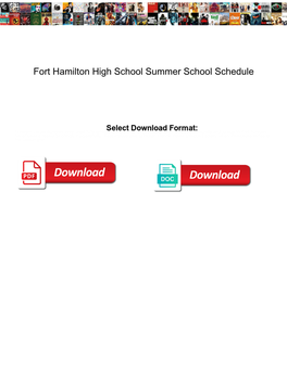 Fort Hamilton High School Summer School Schedule