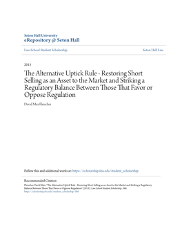 The Alternative Uptick Rule