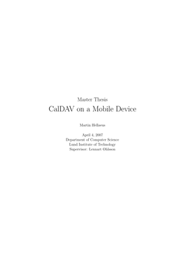 Caldav on a Mobile Device