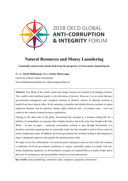 Natural Resources and Money Laundering