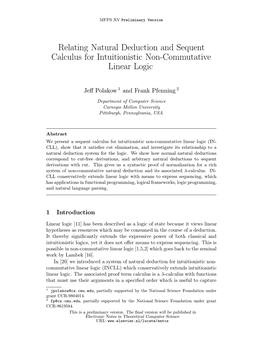 Relating Natural Deduction and Sequent Calculus for Intuitionistic Non-Commutative Linear Logic