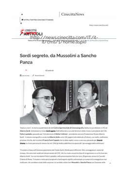 Sordi Segreto, 1