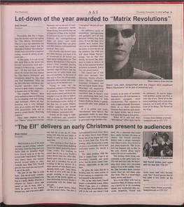 Let-Down of the Year Awarded to “Matrix Revolutions”