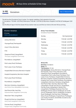 46 Bus Time Schedule & Line Route