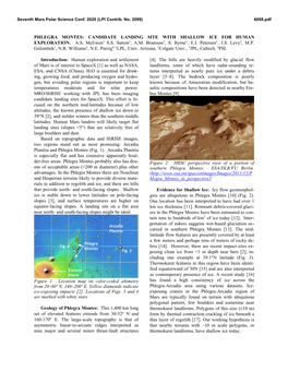 Phlegra Montes: Candidate Landing Site with Shallow Ice for Human Exploration