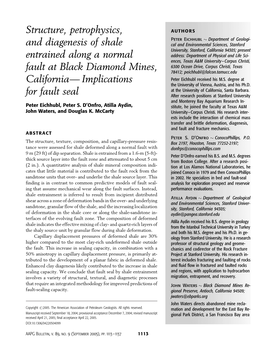 Structure, Petrophysics, and Diagenesis of Shale Entrained Along a Normal Fault Shale and Sand from the Host Rock to the Fault