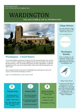 Wardington Village Guide & Local Information