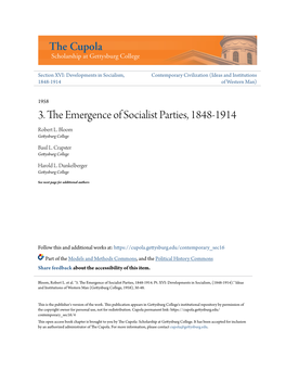 3. the Emergence of Socialist Parties, 1848-1914