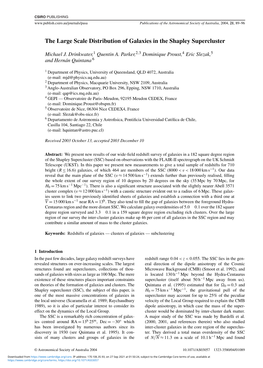 The Large Scale Distribution of Galaxies in the Shapley Supercluster