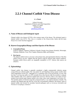 2.2.1 Channel Catfish Virus Disease - 1