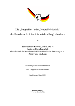 Die Burgkellerbibliothek Oder Progreßbibliothek Der