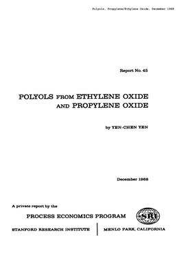 Polyols, Propylene/Ethylene Oxide