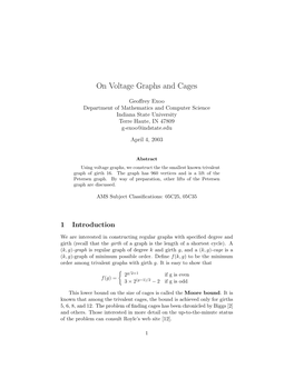 On Voltage Graphs and Cages