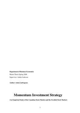 Momentum Investment Strategy