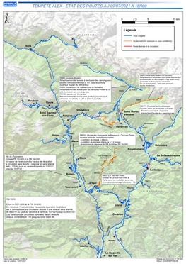 Tempête Alex - Etat Des Routes Au 09/07/2021 a 16H00