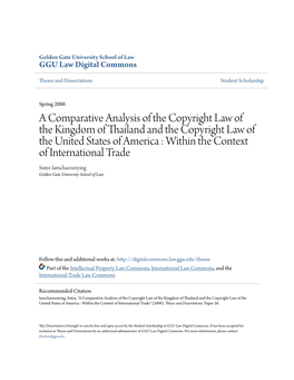 A Comparative Analysis of the Copyright Law of The