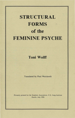 STRUCTURAL FORMS of the FEMININE PSYCHE