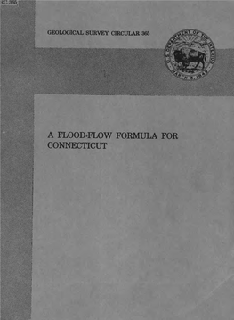 A Flood-Flow Formula for Connecticut a Flood-Flow Formula for Connecticut