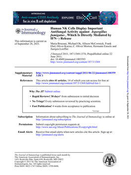 Which Is Directly Mediated by Fumigatus Aspergillus Antifungal Activity Against Human NK Cells Display Importa