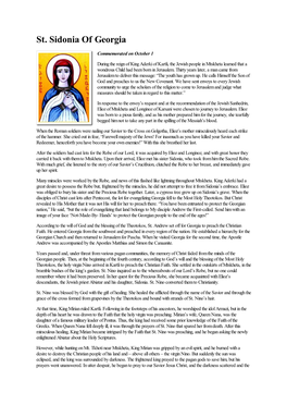 St. Sidonia of Georgia