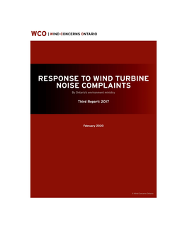 Response to Wind Turbine Noise Complaints, May 2017, Pg