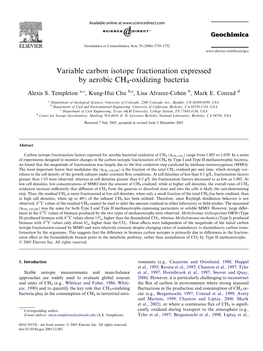 Variable Carbon Isotope Fractionation Expressed by Aerobic CH4-Oxidizing Bacteria