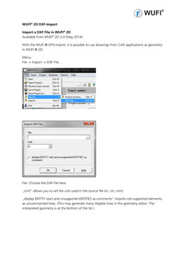 WUFI® 2D DXF-Import