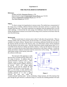 The Franck-Hertz Experiment