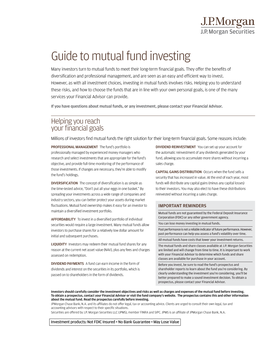 Guide to Mutual Fund Investing Many Investors Turn to Mutual Funds to Meet Their Long-Term Financial Goals