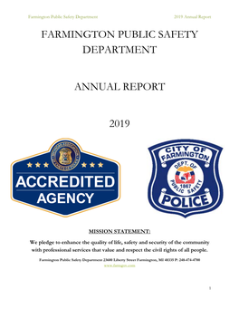 Farmington Public Safety Department 2019 Annual Report