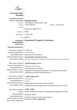 Curriculum Pasquale Curcio