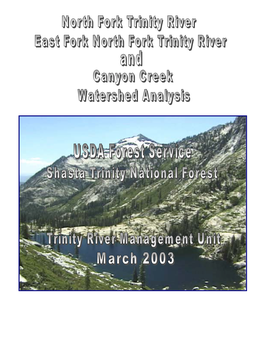 North Fork Trinity River, East Fork North Fork Trinity River and Canyon Creek Watershed Analysis - March 2003