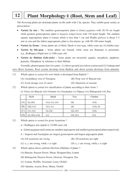 Plant Morphology-I (Root, Stem and Leaf) 12