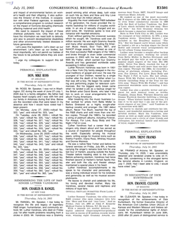 CONGRESSIONAL RECORD— Extensions of Remarks E1501 HON. MIKE ROSS HON. CHARLES B. RANGEL HON. TRENT FRANKS HON. EMANUEL CLEAVER